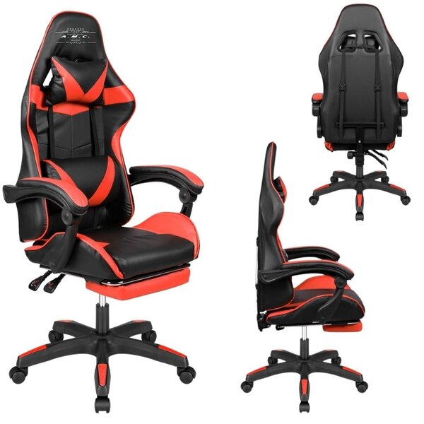 Sedia da gaming ergonomica - Girevole 360 gradi - Schienale regolabile - 125 kg - Rosso