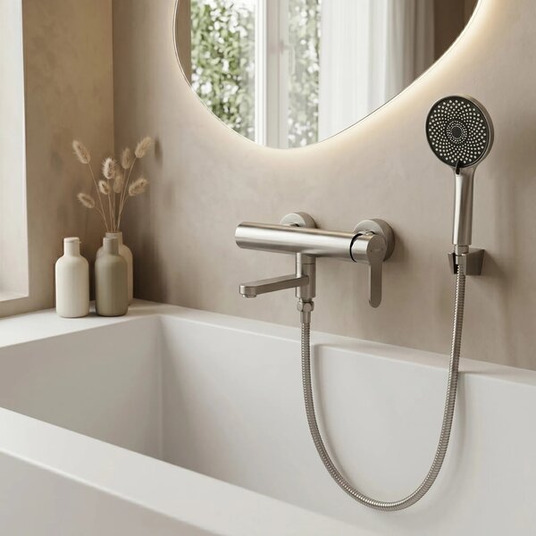 Miscelatore per vasca Rea Arcos Brushed Nickel