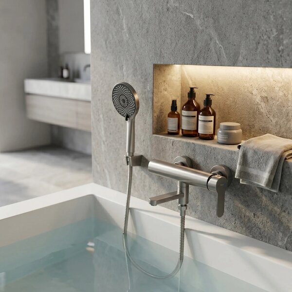 Miscelatore per vasca Rea Arcos Brushed Nickel
