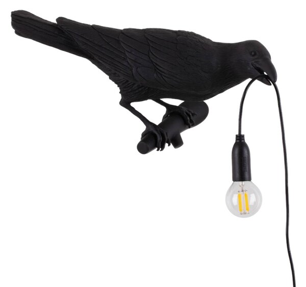 Applique LED Bird Lamp sguardo a destra nero