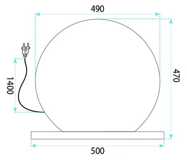 Specchio LED HOLLYWOOD L. Gold 50 cm