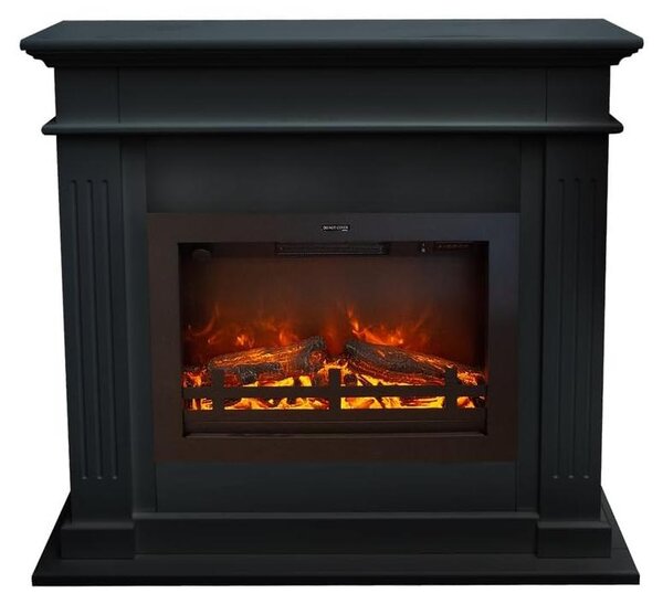 Camino elettrico da incasso - Potenza: 1500 Watt - Larghezza: 98 cm - Materiale: MDF nero