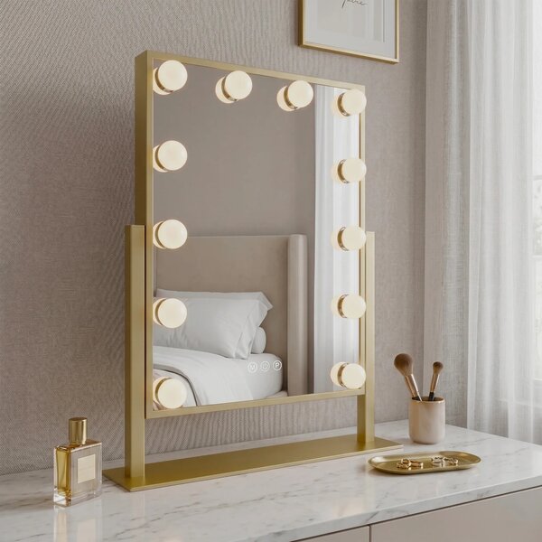 Specchio LED HOLLYWOOD L.Gold 30x40