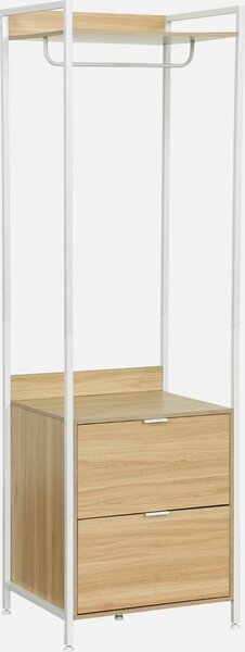 Modulo armadio con 1 armadio, 2 cassetti e 1 ripiano, Bianco