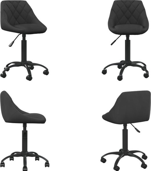 VidaXL Sedia da ufficio in velluto nero - Sedia da ufficio - Sedie da ufficio - Sedia direzionale - Poltrona
