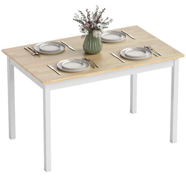 HOMCOM Tavolo da pranzo, 120 x 75 cm, tavolo da cucina in stile rustico per 4 persone, colore naturale