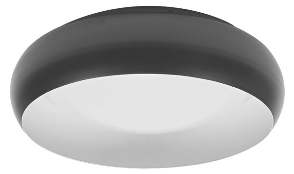 LEDVANCE ORBIS Livia Plafoniera LED con anello metallico, bianco-nero, 16W, 1000lm, 3000K, 300mm, 830 friendly warm white, dimmerabile in 3 fasi con un clic, IP20, viti di montaggio e tasselli inclusi
