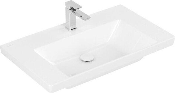 Villeroy & Boch Subway 3.0 lavabo à poser, 1 trou pour robinet, sans trop-plein, non rectifié, 800x470mm, 4A7081R1, 4A7081R1