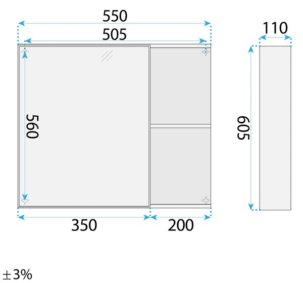 Set di mobili da bagno con lavabo Gama T25023 HHL 60CM