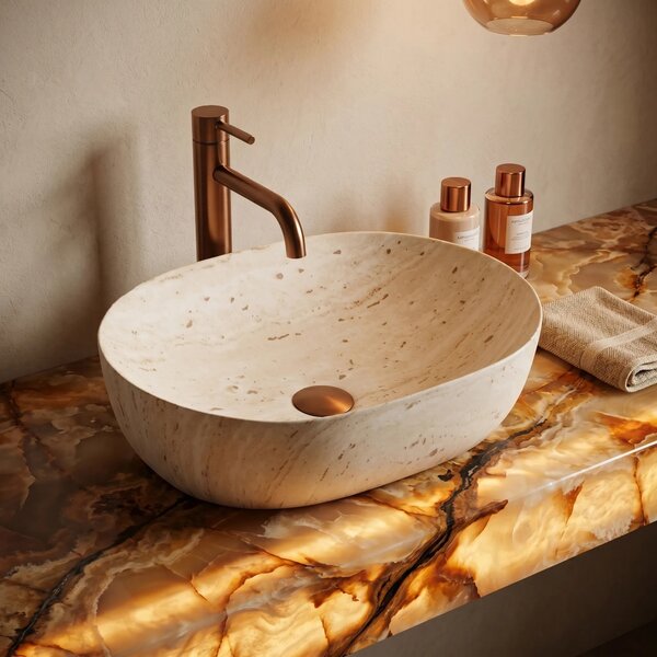 Lavabo da appoggio Rea Amelia Saturn 48