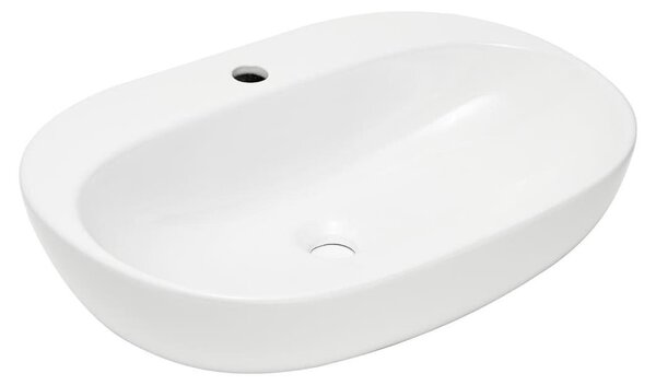 Lavabo da appoggio SAT Infinitio, dimensioni 60 x 40,5 cm, con piano di appoggio, colore bianco