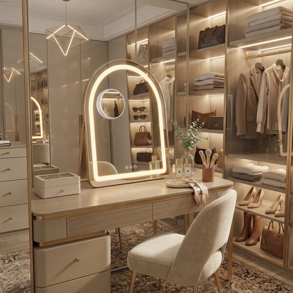 Specchio LED GLAM L.Gold 40x45cm