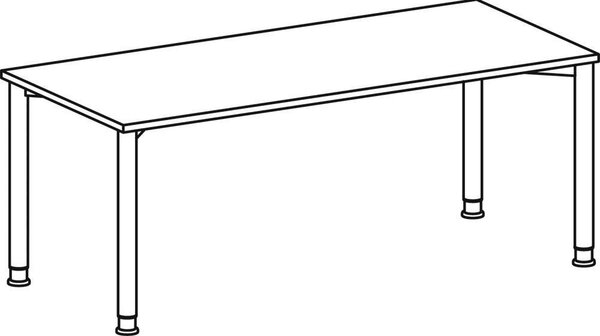 Scrivania regolabile in altezza, 1800x800x680-800, grigio chiaro/argento
