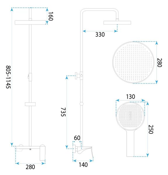 Set doccia Rea Vision Chrome