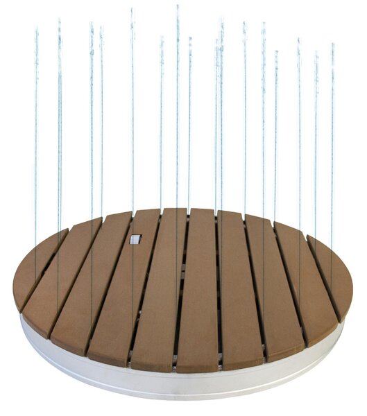 Doccia da giardino per esterni Doccia a pavimento, rotonda Ø 74 cm, con attacco per tubo da giardino