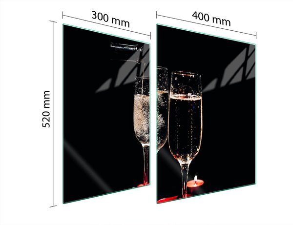 Piatto Di Protezione In Vetro Per Il Cuore 70X52 Vino