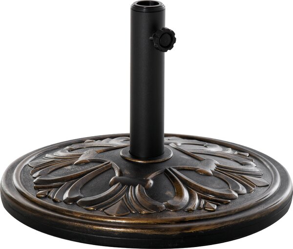 Outsunny supporto per ombrellone 13 kg pali per ombrellone con diametro 35 mm/38 mm/48 mm supporto per ombrellone per giardino, balcone, bronzo antico