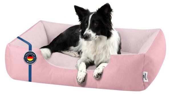 Letto per cani BedDog ZARA: cuscino per cani con rivestimento lavabile, cuccia per cani, divanetto per cani, PINK-YORK (rosa), (L) ca. 80x65x18 cm