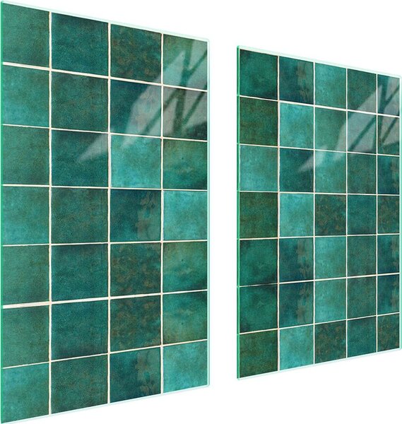 Piatto Di Protezione In Vetro Per Cucina 65X52 Verde