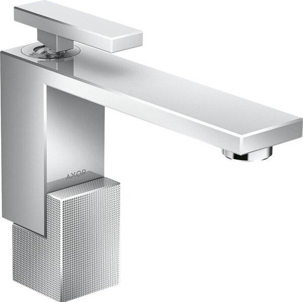 Hansgrohe AXOR Edge mitigeur monocommande de lavabo 130 avec vidage par poussée, taille diamant, 46011000, 46011000