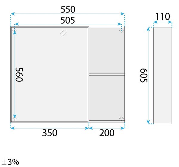 Set di mobili da bagno con lavabo Gama T25023 QHM 60CM
