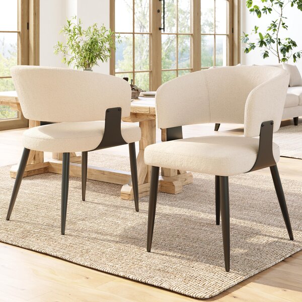 Sweiko Flanella di alta qualità (2 pezzi) Sedia da pranzo Sedia da trucco Tavolino da toilette Sedia ergonomica Sedia leggera Schienale curvo, beige/grigio
