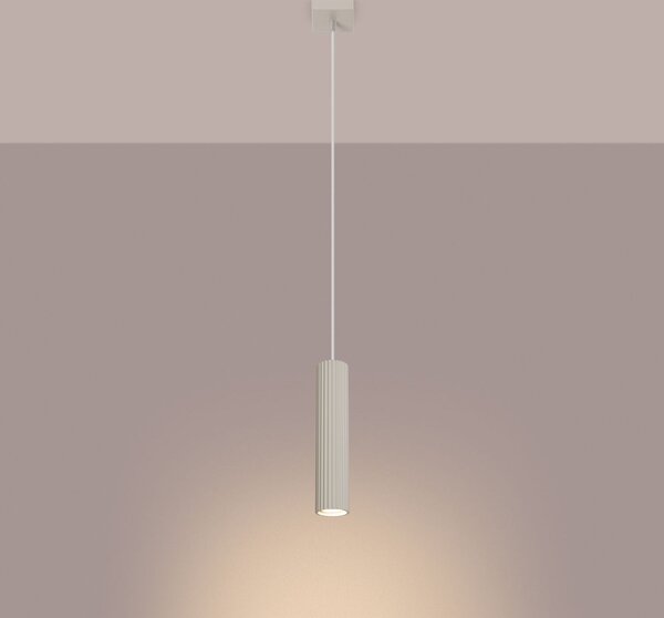 Lampada a sospensione Alluminio 8 cm di larghezza H: max. 118 cm Crema GU10 Moderno