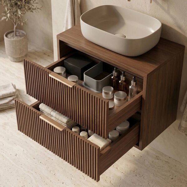 Mobile bagno sotto lavabo Rea Mono 60cm Brown