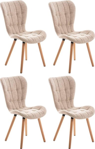 Set di 4 sedie da pranzo - Sedie imbottite - Ottimo comfort di seduta | Colore: crema