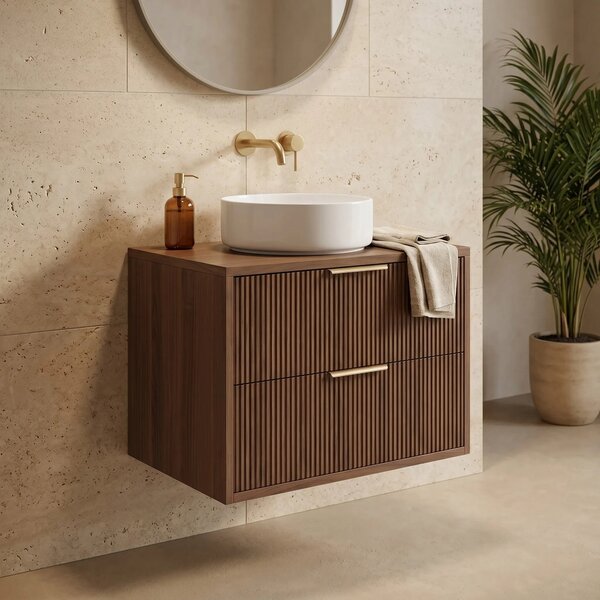 Mobile bagno sotto lavabo Rea Mono 60cm Brown