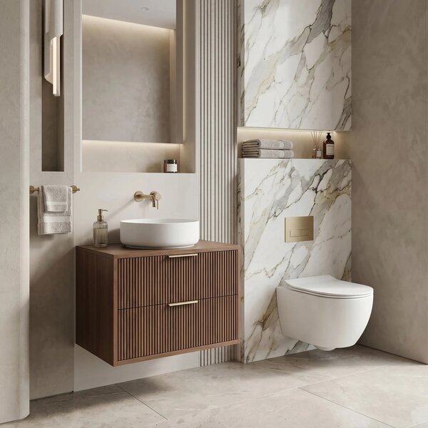 Mobile bagno sotto lavabo Rea Mono 60cm Brown