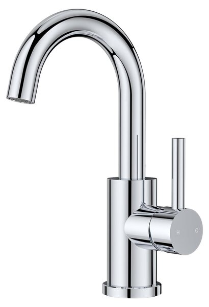 Rubinetto per lavabo miscelatore bagno - Alto e girevole a 360° - Cromato - Monocomando