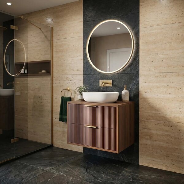 Mobile bagno sotto lavabo Rea Mono 60cm Brown