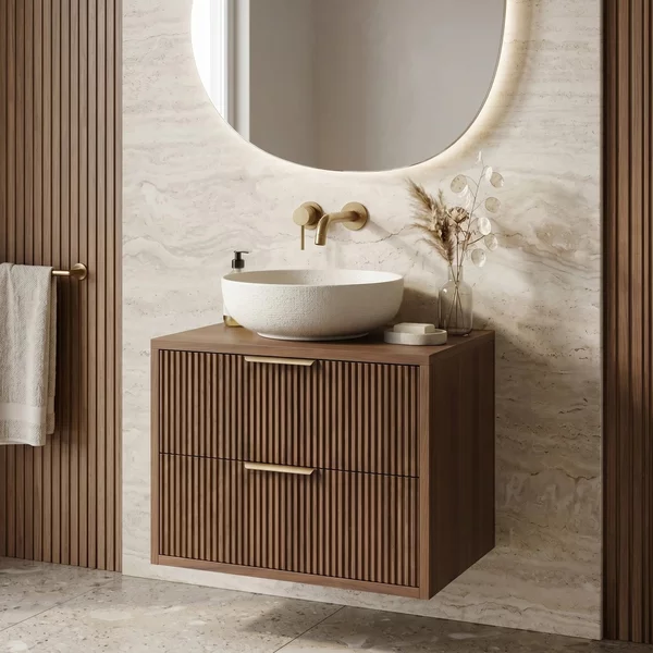 Mobile bagno sotto lavabo Rea Mono 60cm Brown