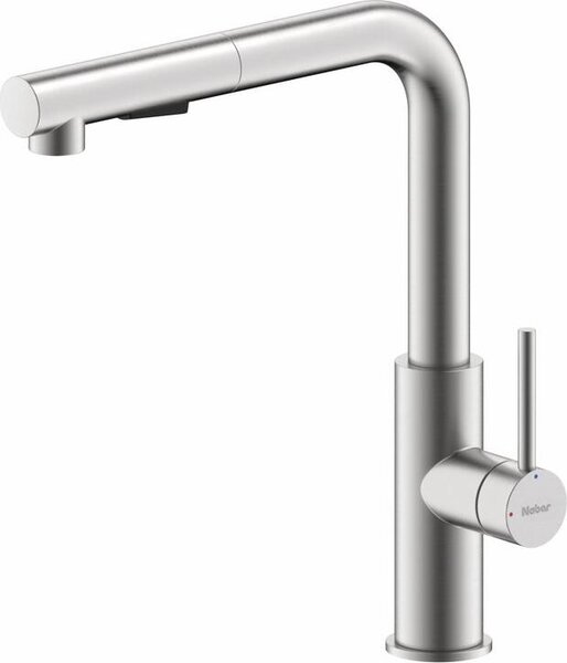 NABER NAMOR 4 miscelatore in acciaio inox spazzolato con canna doccia girevole / Rubinetto da cucina / Miscelatore monocomando