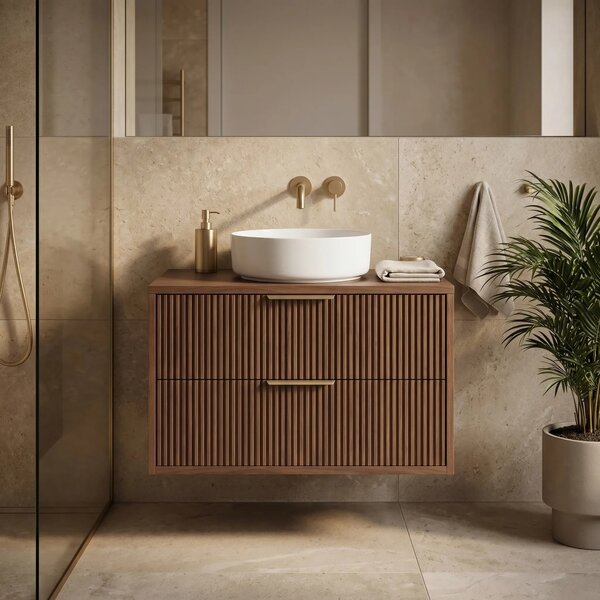 Mobile bagno sotto lavabo Rea Mono 80cm Brown