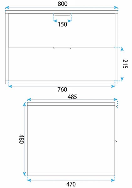 Mobile bagno sotto lavabo Rea Mono 80cm Beige
