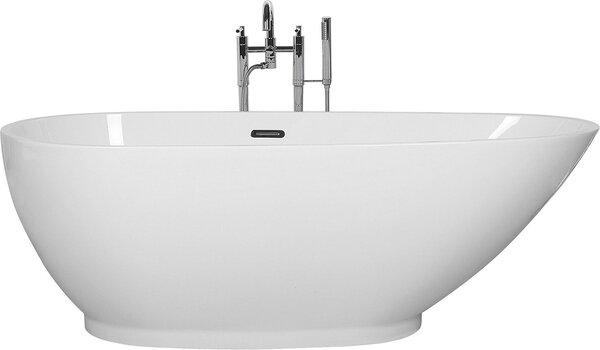BELIANI Vasca freestanding in acrilico bianco 167 x 82 cm ovale