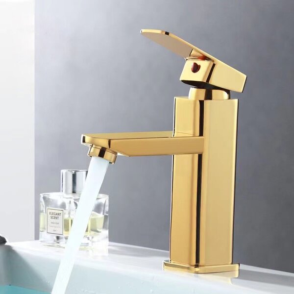 [Rubinetto da bagno Miscelatore a cascata per lavabo Miscelatore monocomando Rubinetto da bagno per WC Oro"]