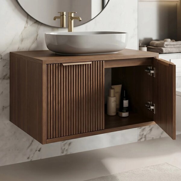 Mobile bagno sotto lavabo Rea Core 80cm Brown