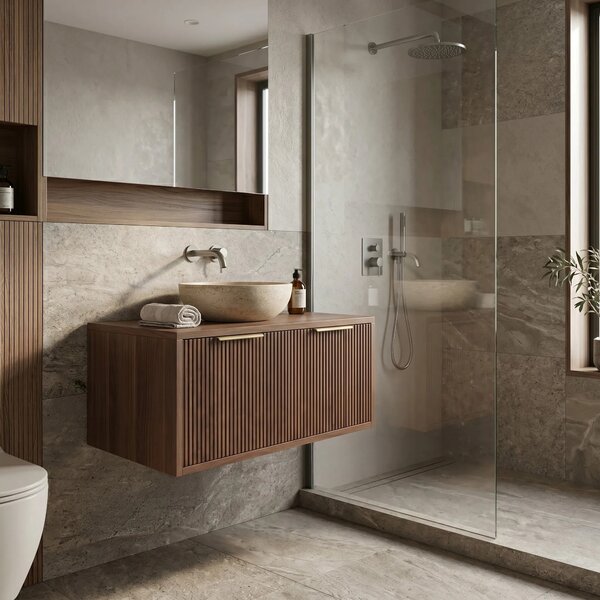 Mobile bagno sotto lavabo Rea Core 80cm Brown