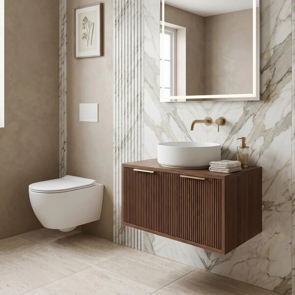 Mobile bagno sotto lavabo Rea Core 80cm Brown