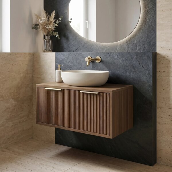 Mobile bagno sotto lavabo Rea Core 80cm Brown