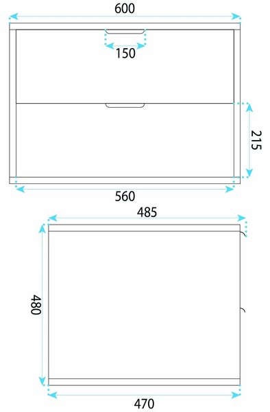 Mobile bagno sotto lavabo Rea Mono 60cm White