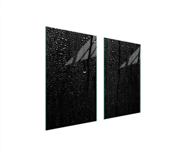 Piastre copri fornelli 2 pezzi 75x52 Copri piano cottura in Vetroceramica tagliere in vetro goccia nera
