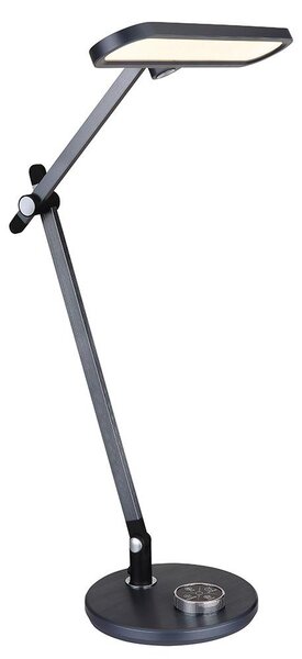 Lampada da tavolo a LED, grigio, dimmer rotante, touch, CCT, H 53 cm