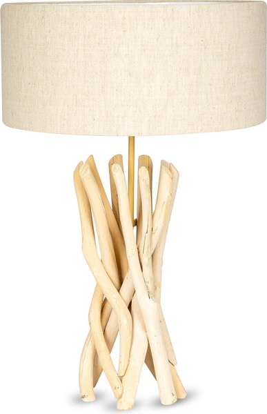 Lampada da tavolo 62cm Legno Lampada di legno Unico Marrone Driftwood Lampada Decorazione