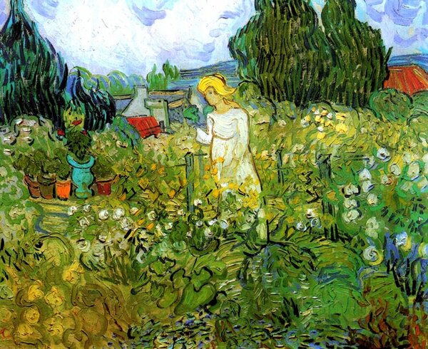 Riproduzione Mademoiselle Gachet in her garden at Auvers-sur-Oise, Vincent van Gogh