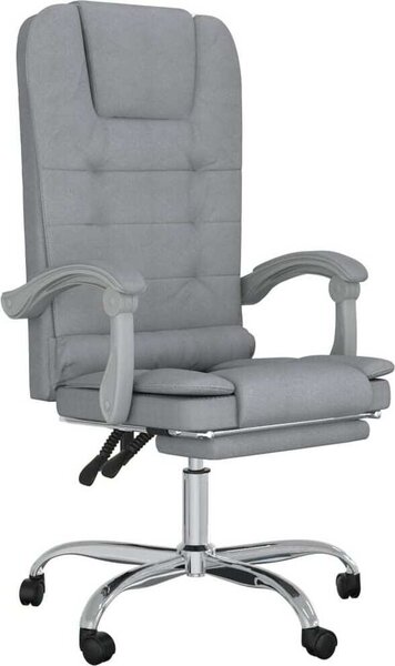 VidaXL Sedia da ufficio con funzione massaggio in tessuto grigio chiaro