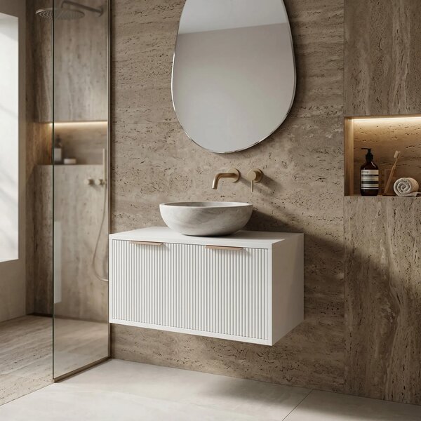 Mobile bagno sotto lavabo Rea Core 80cm White